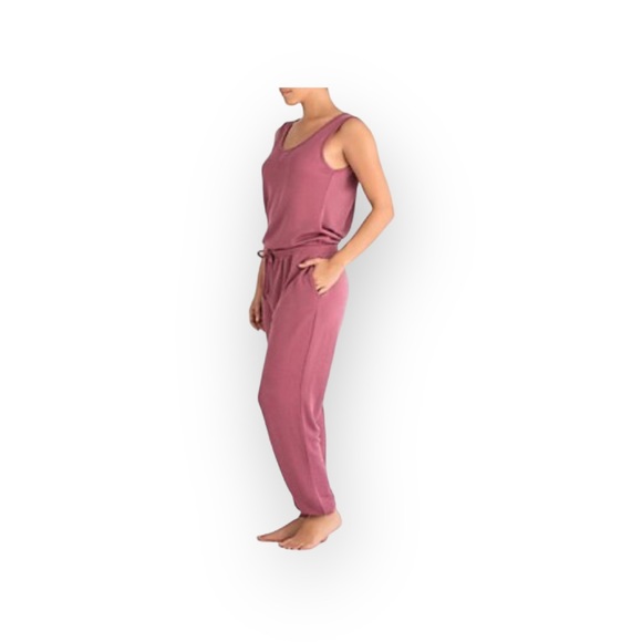 new Honeydew Intimates ❁ Open Draped Back Jumpsuit with Pockets ❁ Mauve ❁ Large - Picture 3 of 16